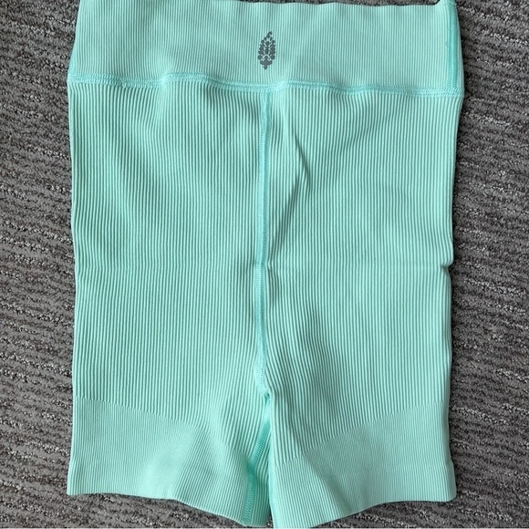 Free People Free Throw Shorts Ribbed High Rise Turquoise Mint Green - Picture 6 of 13